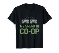 We Speak in Co-Op Pixel Gaming Graphic Print T-Shirt