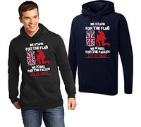 We Stand For The Flag We Kneel For The Fallen Lest We Forget Hoodie Uk Flag Top (Navy, 9 Years)