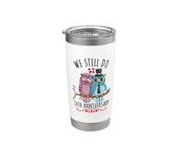 We Still Do Owl Couple Wedding 14th Anniversary Stainless Steel Insulated Tumbler