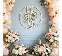 "We Still Do" Wooden Vow Renewal Sign,13 x 13 inches, Wedding Anniversary Wall Decors, Calligraphy Anniversary Welcome Sign, Welcome To Vow Renewal Sign