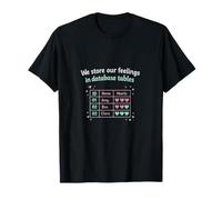 We Store Our Feelings in Database Tables Design T-Shirt
