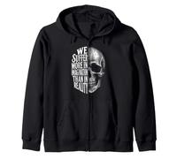 We Suffer More in Imagination Skull Seneca Quote Stoicism Zip Hoodie