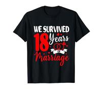 We Survived 18 Years Of Marriage 18th Wedding Anniversary T-Shirt