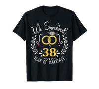 We Survived 38 Years Of Marriage Couple 38th Anniversary T-Shirt