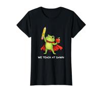 We Teach at Dawn Funny Teacher Frog Back to School Men Women Value Graphic T-Shirt