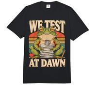 We Test At Dawn Frog Coffee Study Humor Comfort Colors Adult Heavyweight T-Shirt