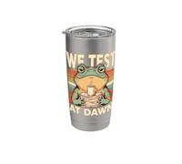 We Test At Dawn Frog Coffee Study Humor Stainless Steel Insulated Tumbler