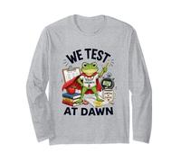We Test at Dawn Frog Teacher Proctor Exam School Learning Long Sleeve T-Shirt