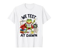 We Test at Dawn Frog Teacher Proctor Exam School Learning T-Shirt