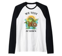 We Test At Dawn Viking Frog Test Day Coordinator Raglan Baseball Tee