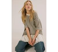 We The Free All Love Striped Pocket Tee at Free People in Tea Combo, Size: Large - female