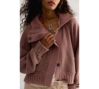 We The Free Annie Cozy Funnel-Neck Cardi at Free People in Pale Mauve, Size: Medium - female
