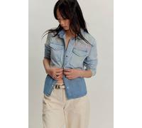 We The Free Art Class Denim Button Down at Free People in Sunbleach Wash, Size: Medium - female