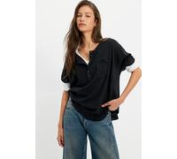 We The Free Aspen Henley Tee at Free People in Black, Size: XS - female