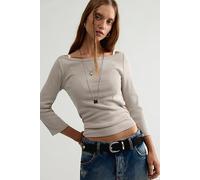We The Free Atlas Boat Neck Top at Free People in Chateau Grey, Size: Large - female