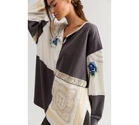 We The Free Attic Craft Polo at Free People in Washed Black Combo, Size: Large - female