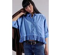 We The Free Bailey Solid Shirt at Free People in Blissful Blue, Size: XL - female