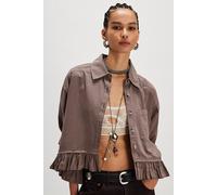 We The Free Bailey Solid Shirt at Free People in Gravel Rock, Size: XS - female