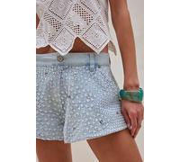 We The Free Best Coast Embroidered Shorts at Free People in Satrgazer, Size: 27 - female