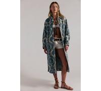 We The Free Brick Lane Jacquard Maxi Shirt Jacket Top at Free People in Blue Combo, Size: Medium - female