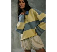 We The Free Bubble Gum Rugby Sweatshirt at Free People in Double Butter Combo, Size: Small - female