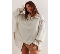 We The Free Camden Henley Sweatshirt at Free People in Grey Opal, Size: Small - female