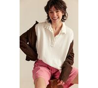 We The Free Camden Henley Sweatshirt at Free People in Optic White, Size: Large - female