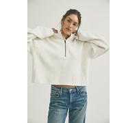 We The Free Celeste Quarter Zip at Free People in Clean Ivory, Size: Medium - female