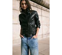 We The Free Circe Leather Jacket at Free People in Dark Brown, Size: Small - female