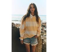 We The Free Classic Striped Oversized Crewneck at Free People in Apricot Combo, Size: Medium - female