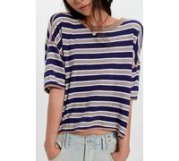 We The Free Clean Rugby Tee at Free People in Navy Combo, Size: Medium - female