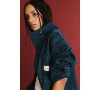 We The Free Collins Washed Canvas Funnel-Neck Jacket at Free People in Deep Dive, Size: XL - female