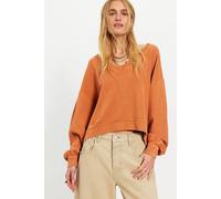 We The Free Comfort Zone V-Neck Pullover at Free People in Autumnal, Size: Large - female