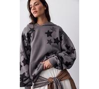 We The Free Cosmic Comfort Sweatshirt at Free People in Washed Black Combo, Size: Medium - female
