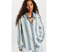 We The Free Crossroads Striped Button Down at Free People in Indigo Combo, Size: Medium - female