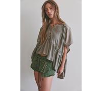 We The Free Daisy Chain Cotton-Linen Henley at Free People in Lone Wolf, Size: Medium - female