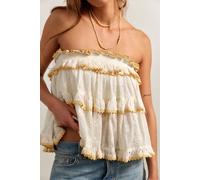 We The Free Daisy Drift Tube Top at Free People in Marshmallow Combo, Size: Medium - female