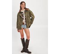 We The Free Denim Barn Coat Jacket at Free People in Deep Green, Size: Medium - female