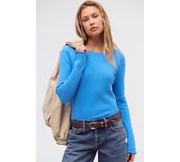 We The Free Easy Does It Long Sleeve Tee at Free People in Azure Blue, Size: Medium - female