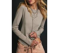 We The Free Easy Does It Long Sleeve Tee at Free People in Fossil Island, Size: XS - female