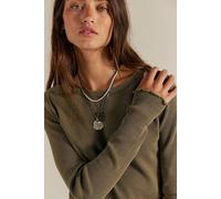 We The Free Easy Does It Long Sleeve Tee at Free People in Sage, Size: XL - female