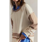 We The Free Ella Colorblock Roll-Neck Knit Sweater at Free People in Tan Combo, Size: XL - female