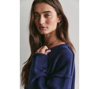 We The Free Ella Roll-Neck Cotton Knit Sweater at Free People in Peacoat, Size: Small - female