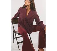 We The Free Evening Edit Shirt at Free People in Chocolate Grape, Size: Medium - female