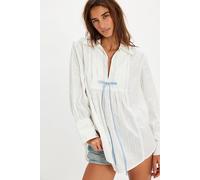 We The Free Evening Edit Shirt at Free People in Clean Ivory, Size: Large - female