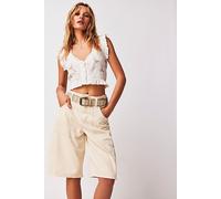 We The Free Extreme Measures Barrel Shorts at Free People in White, Size: 32 - female