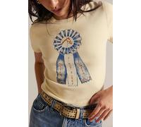 We The Free First Place Tee at Free People in Ivory Combo, Size: Small - female