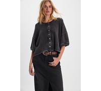 We The Free Flashback Cardi Tee at Free People in Charcoal, Size: Small - female