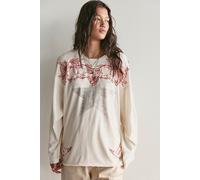 We The Free Fly By Long Sleeve Tee at Free People in Ivory Combo, Size: Small - female
