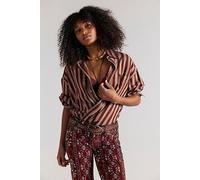 We The Free Freddie Striped Shirt at Free People in Espresso Combo, Size: XL - female